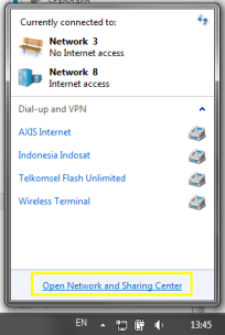 Connection Icon at Taskbar
